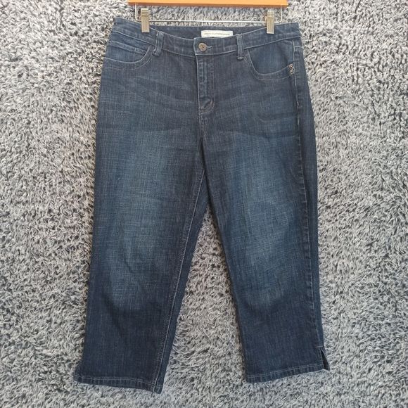 Chico's Denim - Chico's 1 Platinum Capri Jeans Women 8 Blue Ultimate Fit Slim Leg Denim